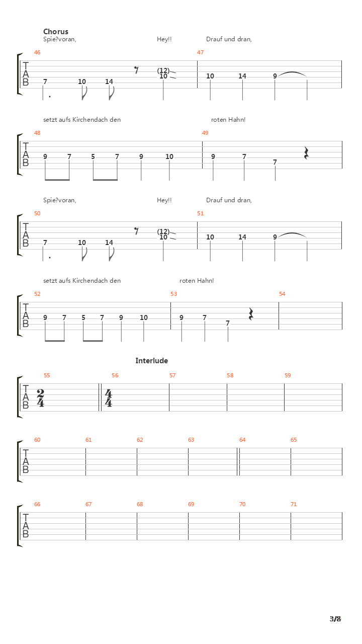 Des Wotans Schwarzer Haufen吉他谱