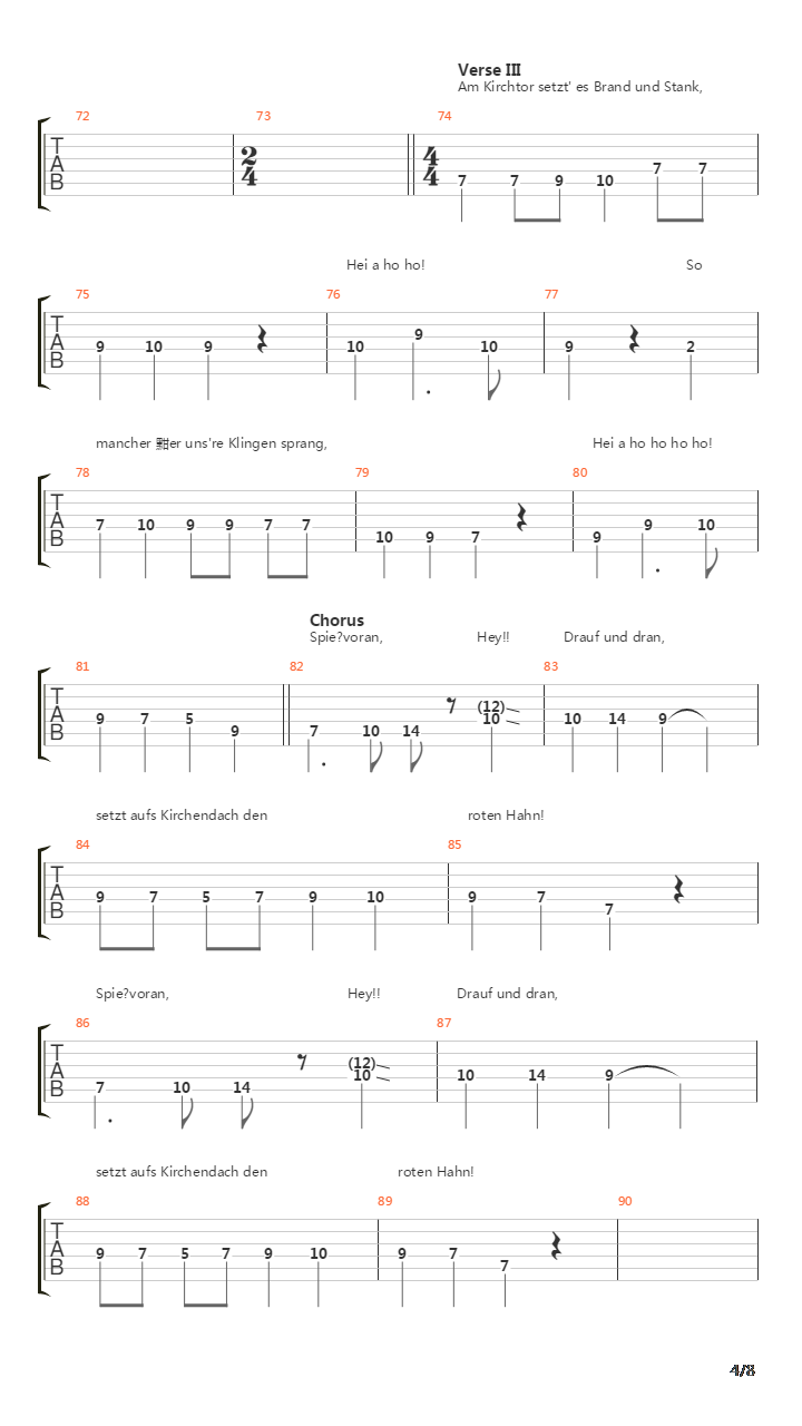 Des Wotans Schwarzer Haufen吉他谱