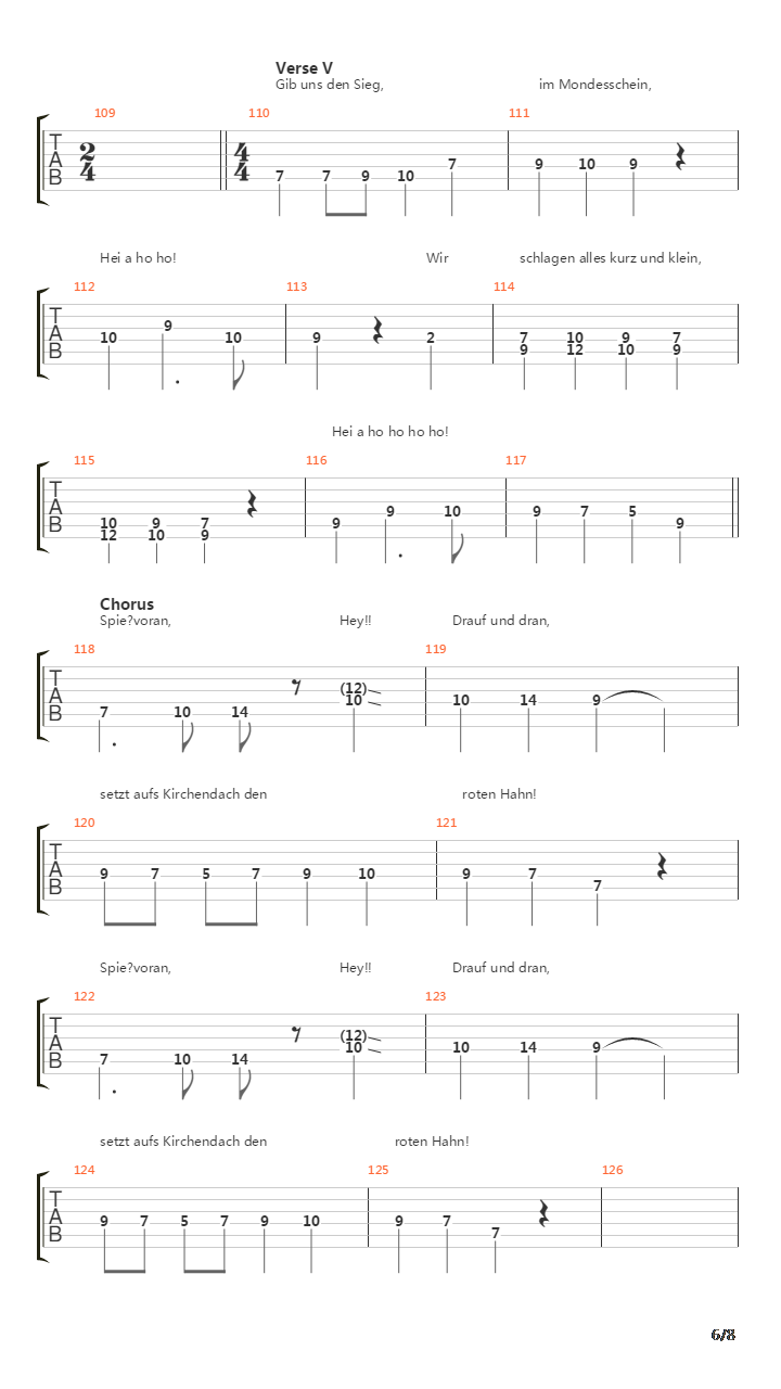 Des Wotans Schwarzer Haufen吉他谱