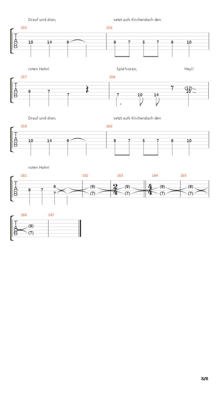 Des Wotans Schwarzer Haufen吉他谱