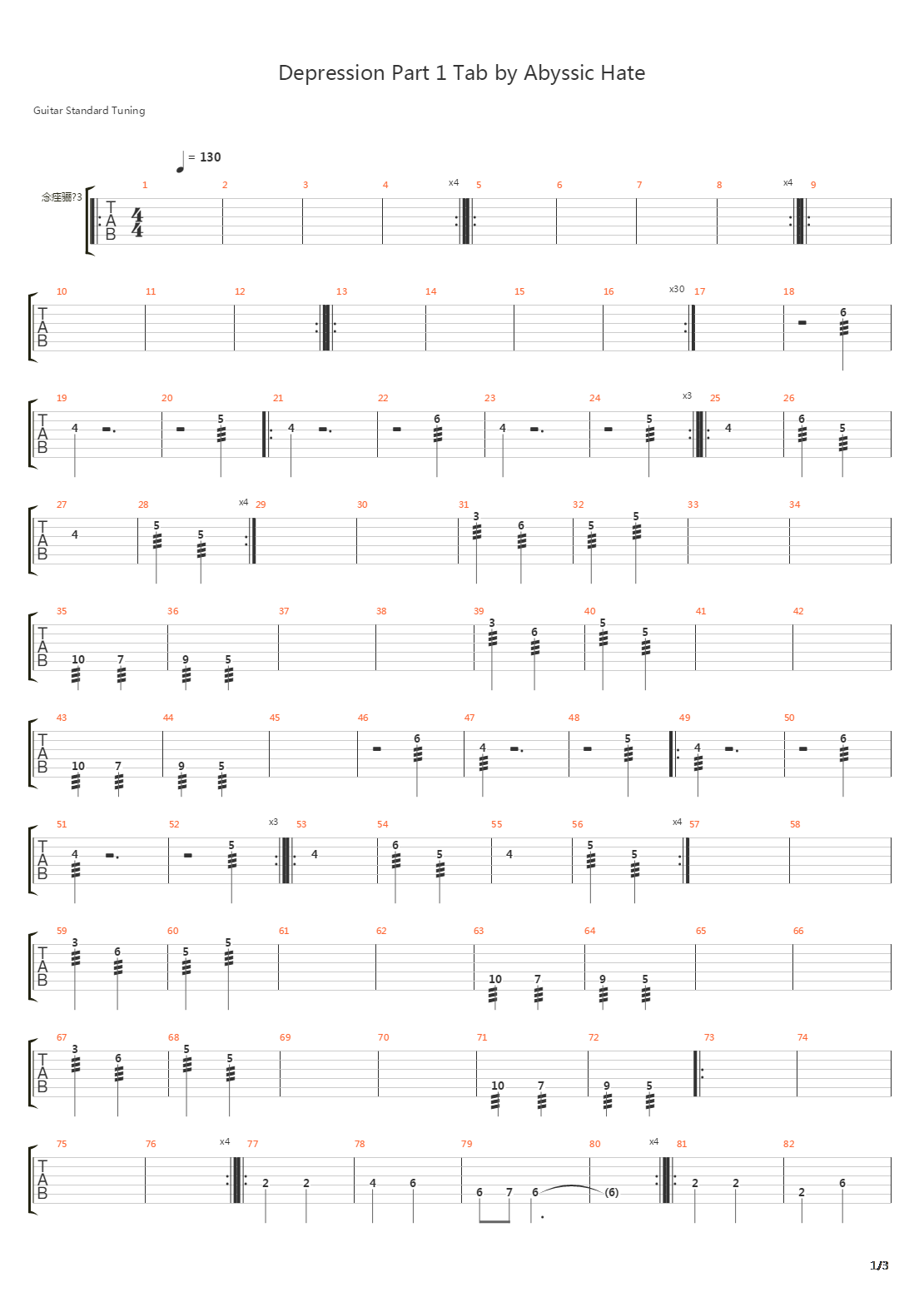 Depression Part 1吉他谱