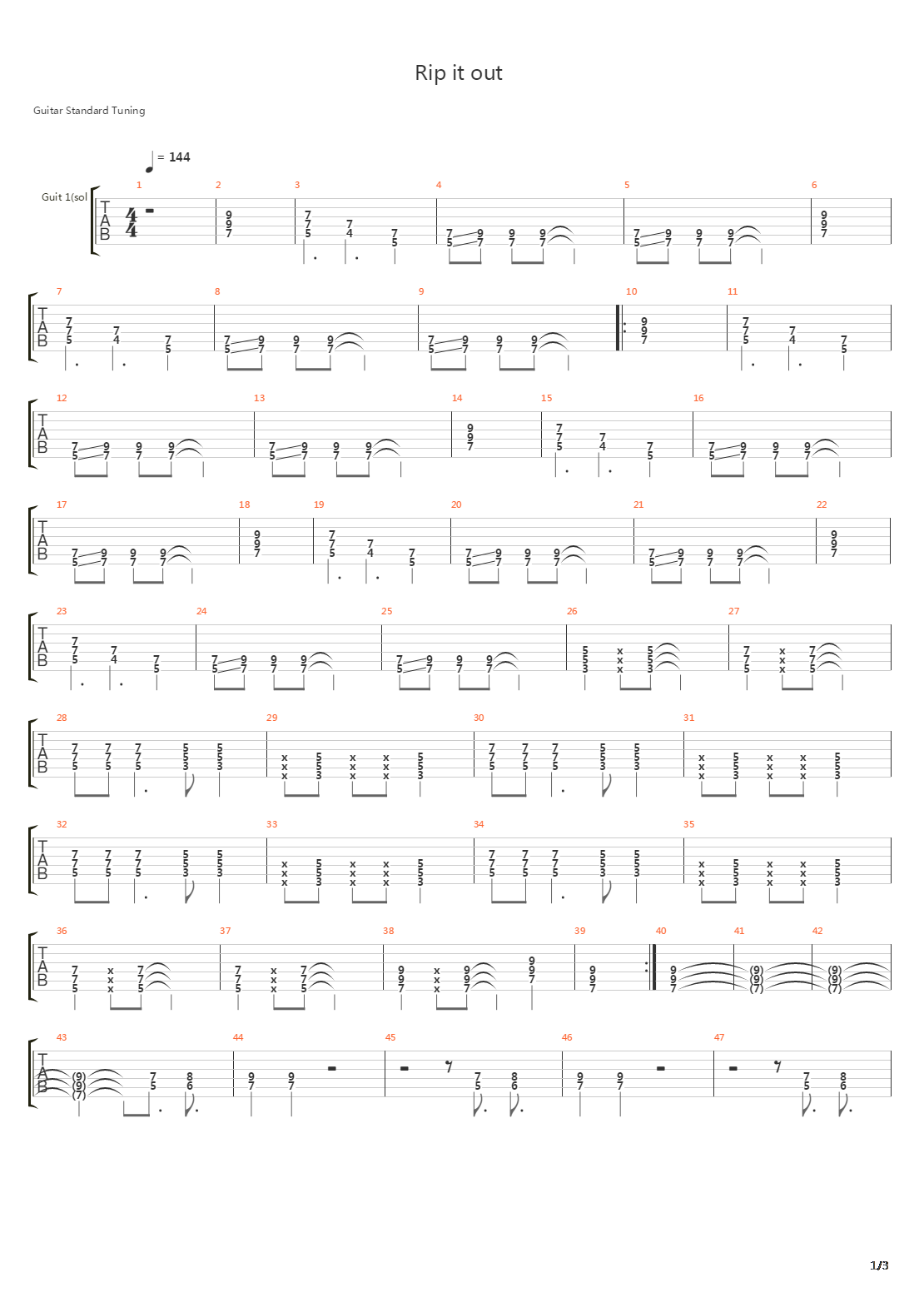 Rip It Out吉他谱