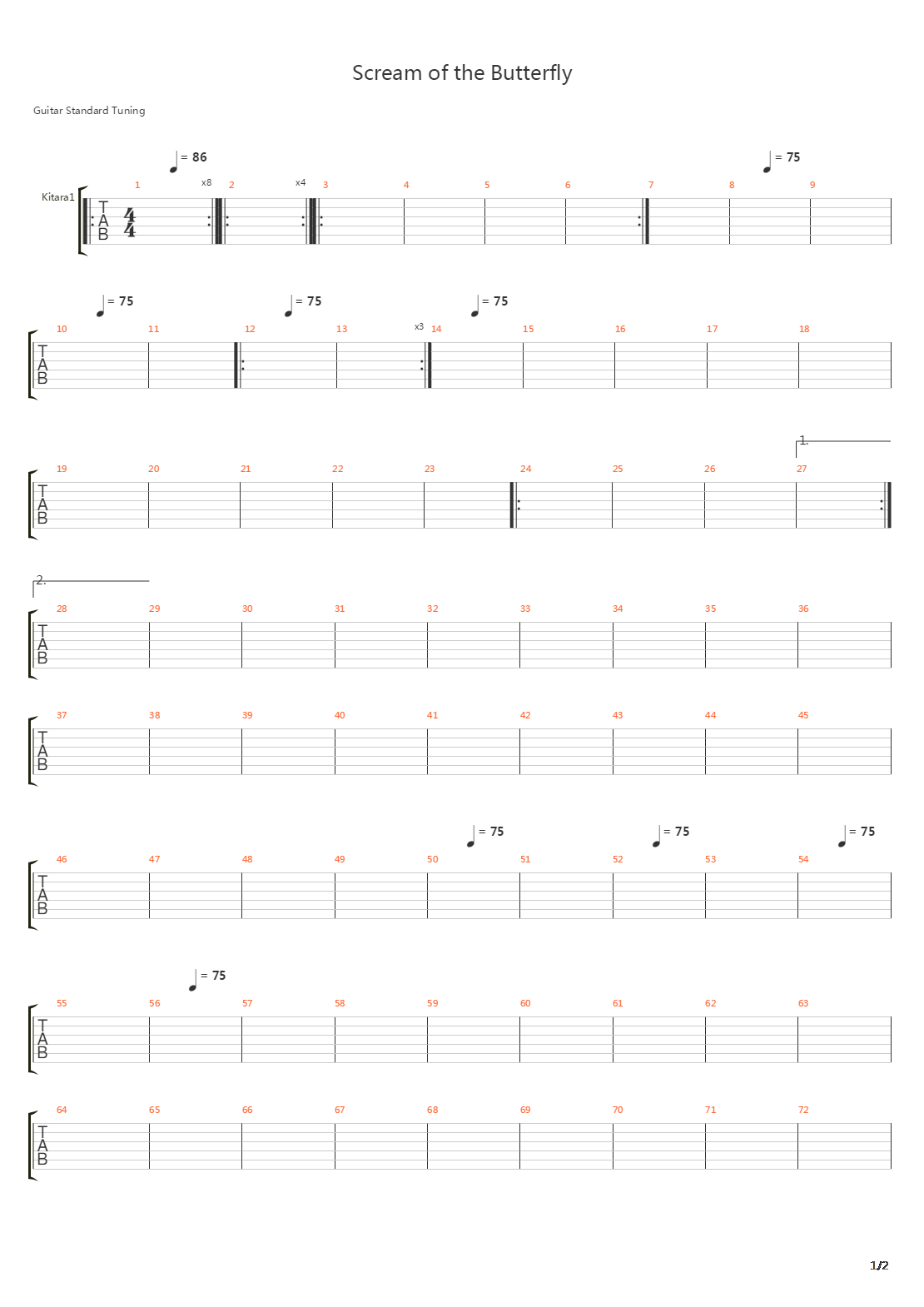 Scream Of The Butterfly吉他谱