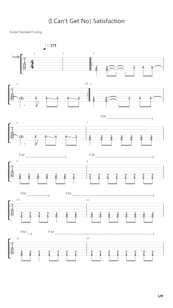 Satisfaction吉他谱