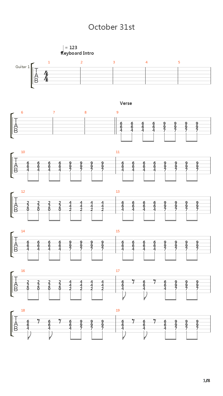 October 31st吉他谱