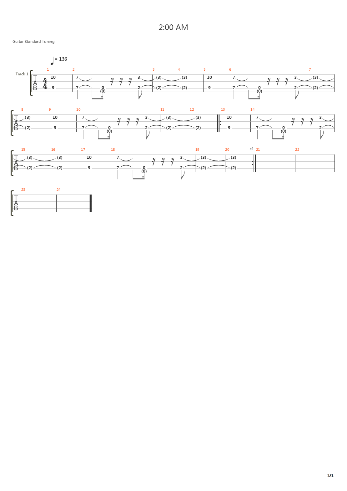 2am吉他谱