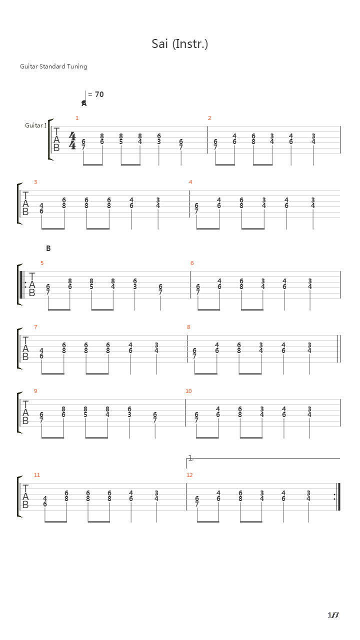 Sai吉他谱