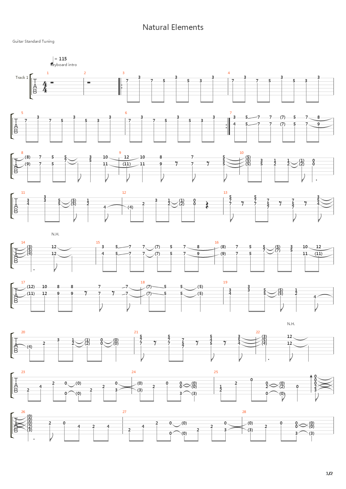 Natural Elements吉他谱