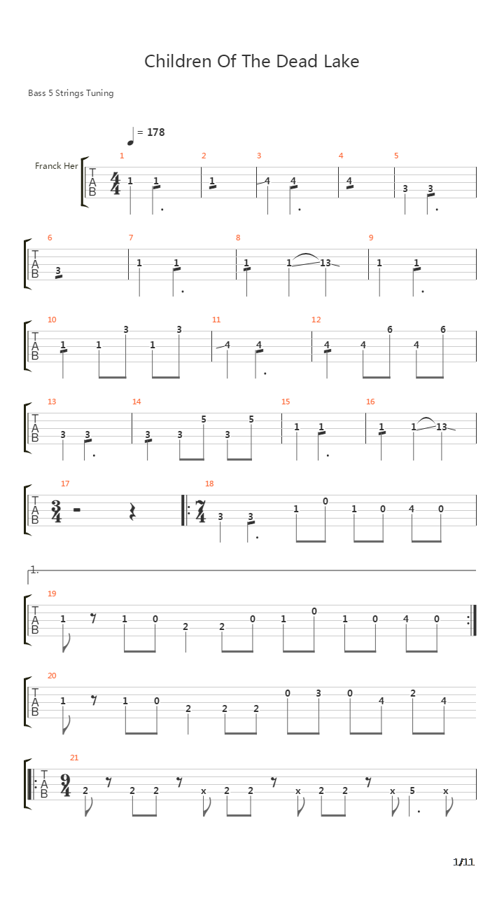 Children Of The Dead Lake吉他谱