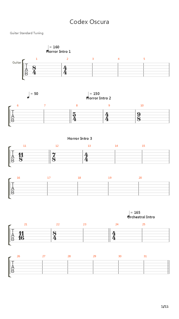 Codex Oscura吉他谱