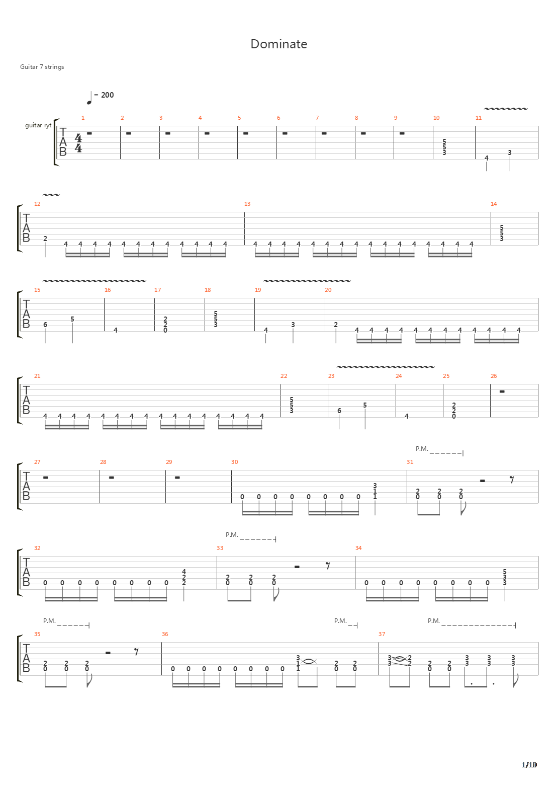 Dominate吉他谱