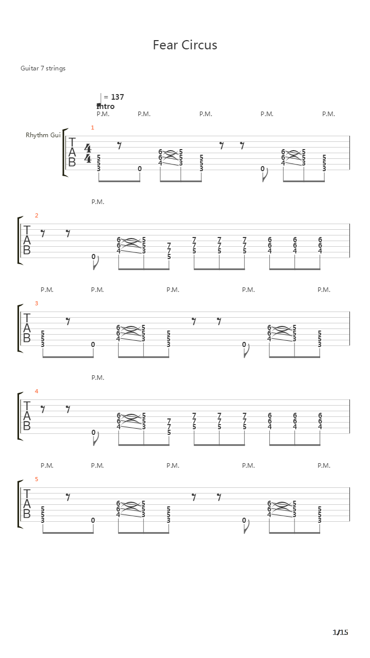 Fear Circus吉他谱