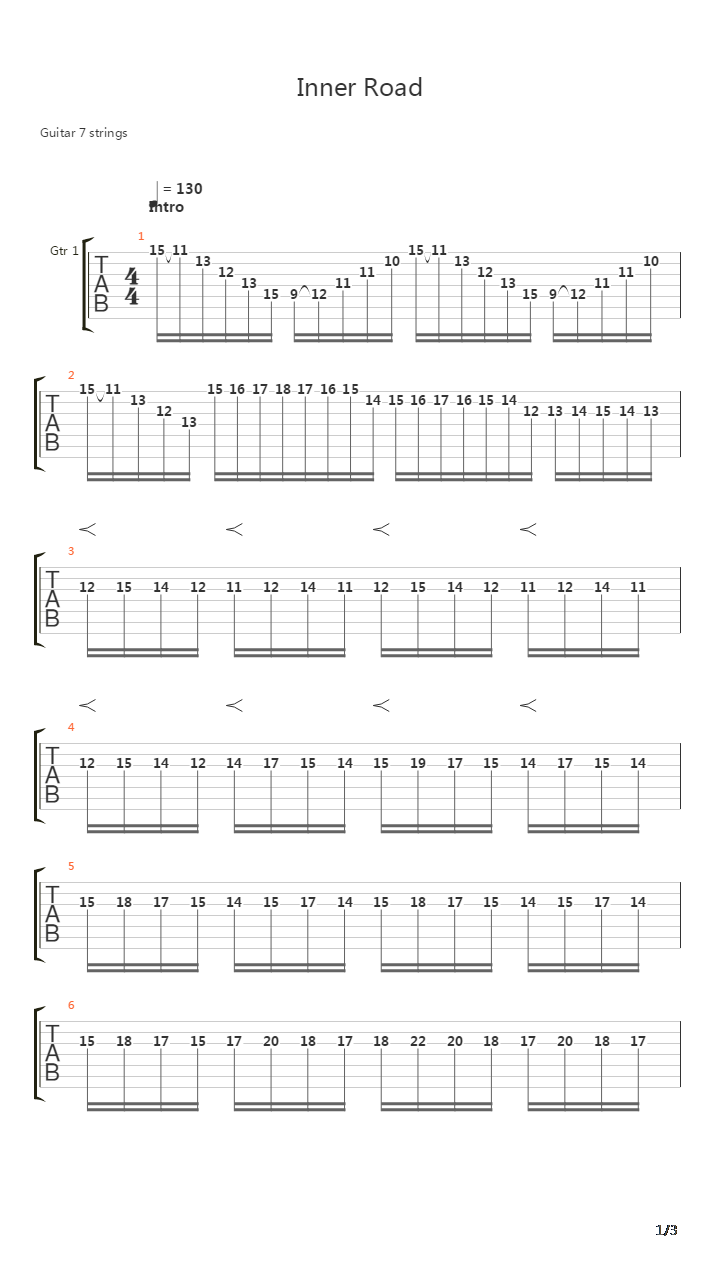 Inner Road吉他谱