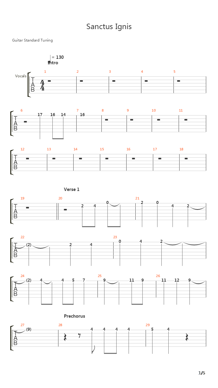 Sanctus Ignis吉他谱