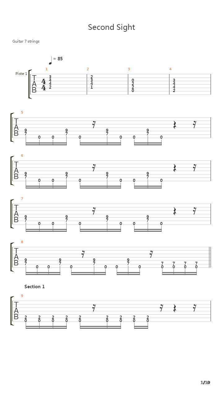 Second Sight吉他谱
