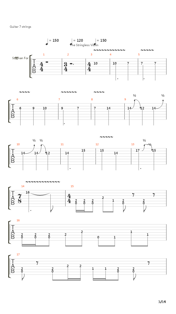 Stringless Violin吉他谱