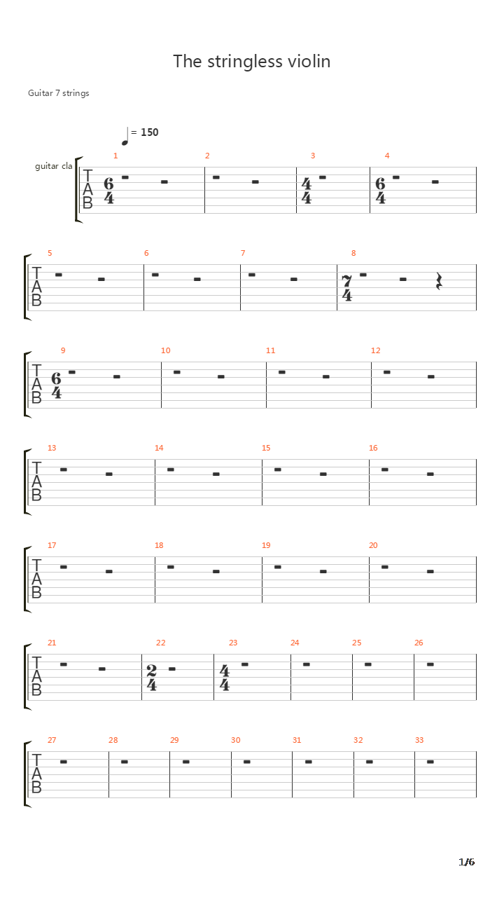 Stringless Violin吉他谱