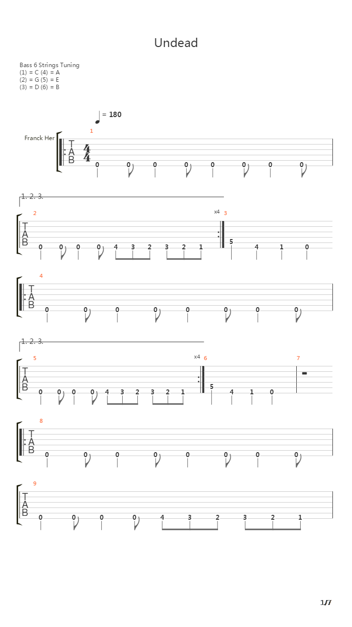 Undead吉他谱