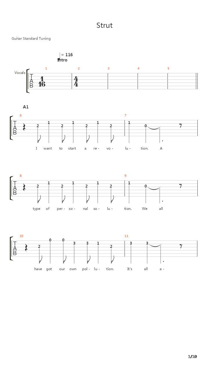 Strut吉他谱