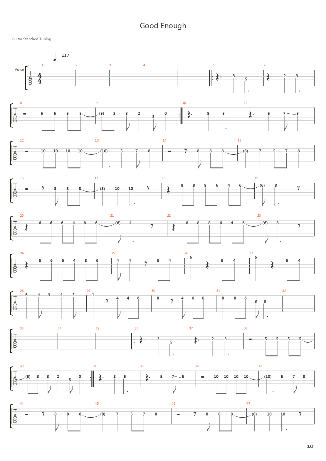 Good Enough吉他谱