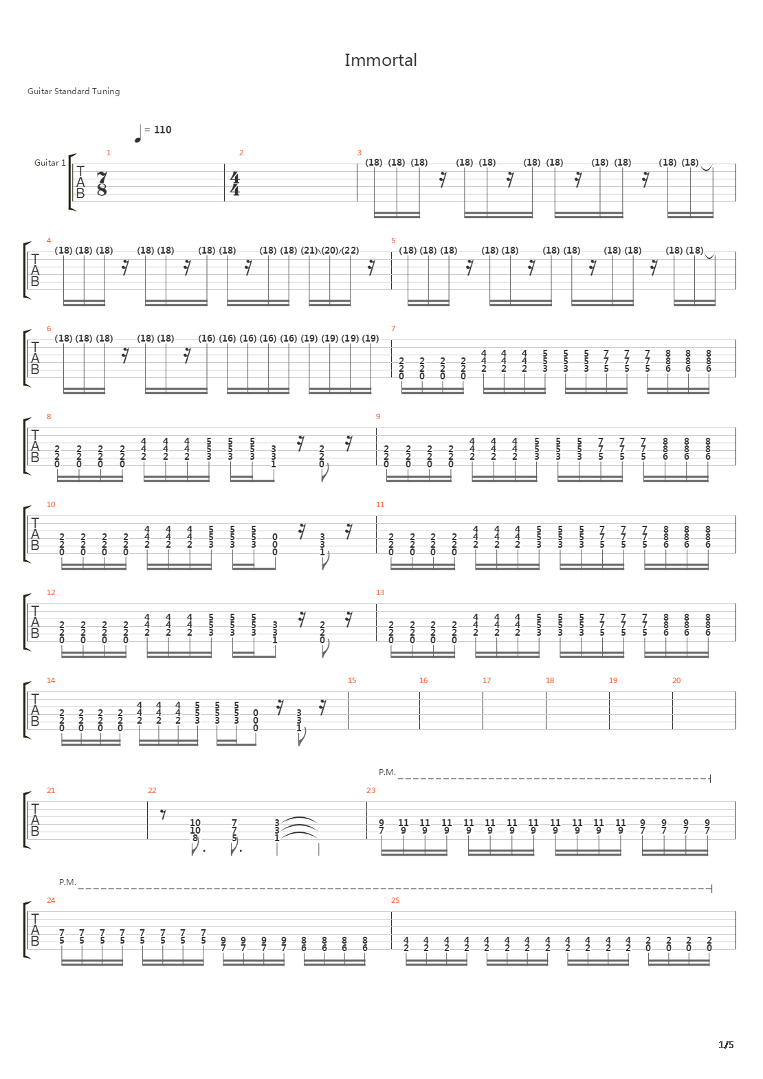 Immortal吉他谱