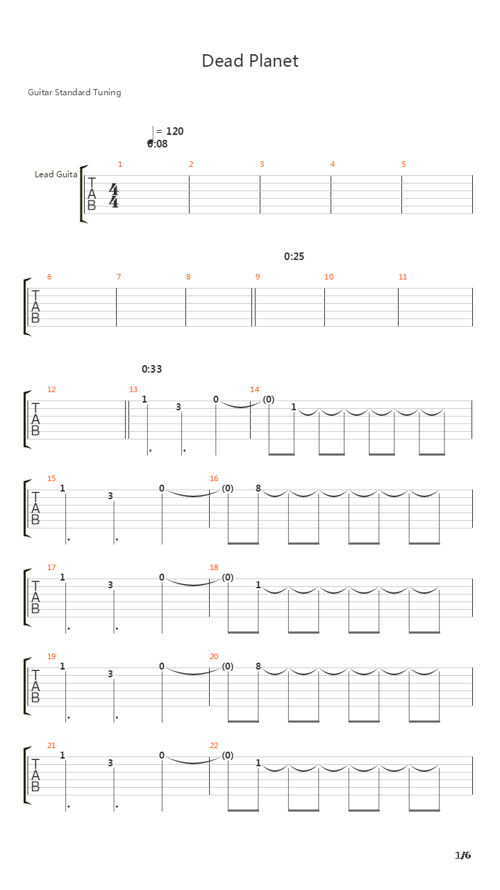 Dead Planet吉他谱