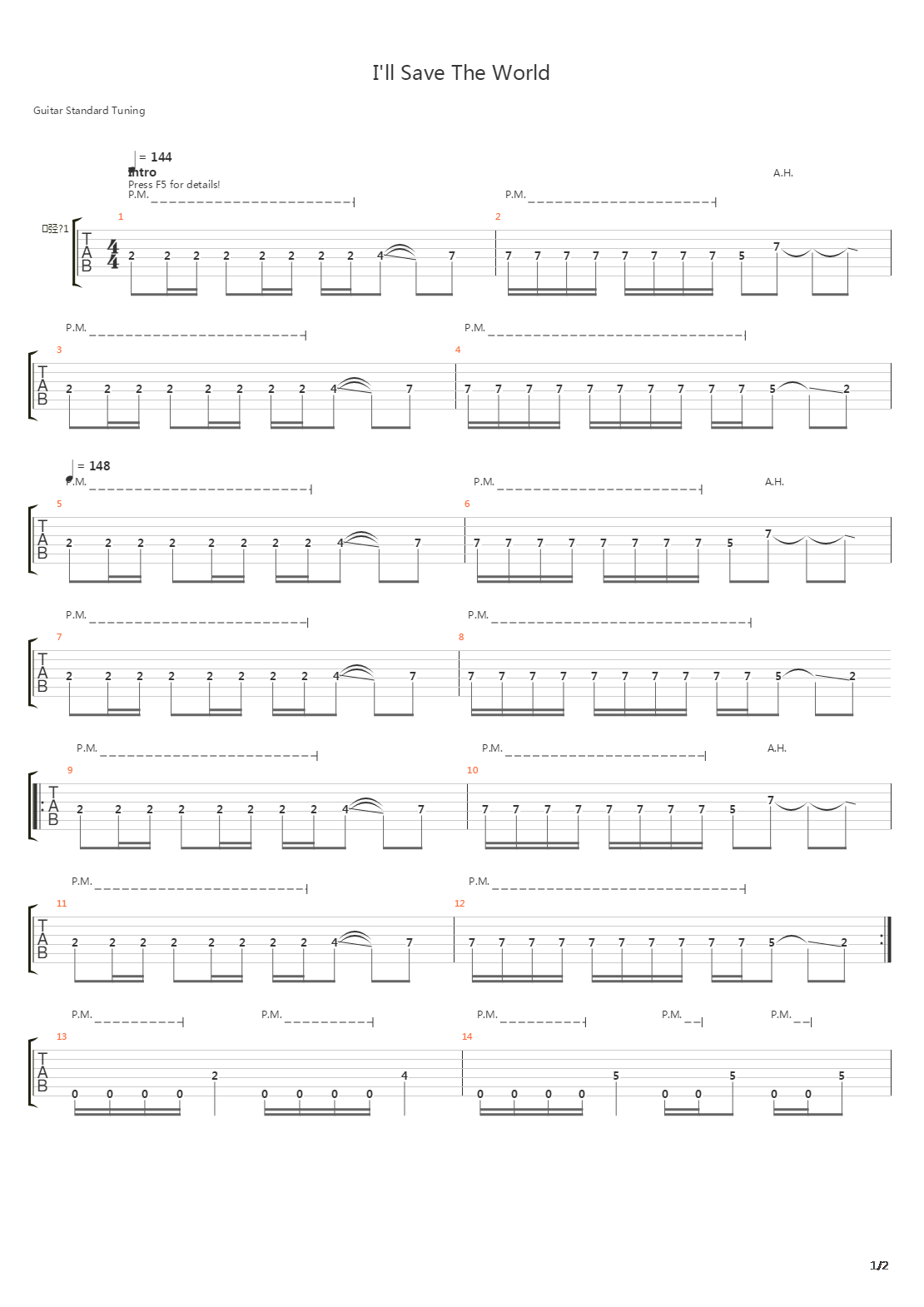 ill save the world吉他谱