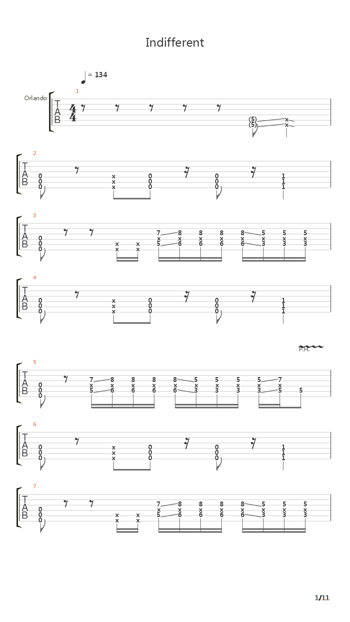 Indifferent吉他谱