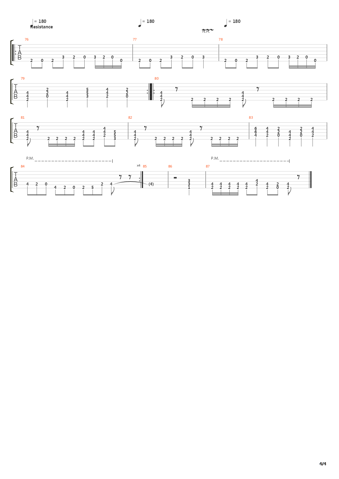 Rsistance吉他谱