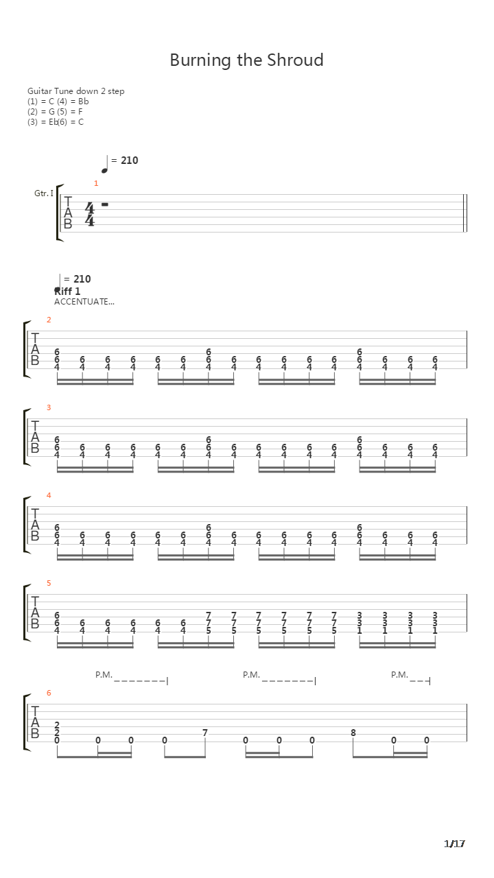 Burning The Shroud吉他谱