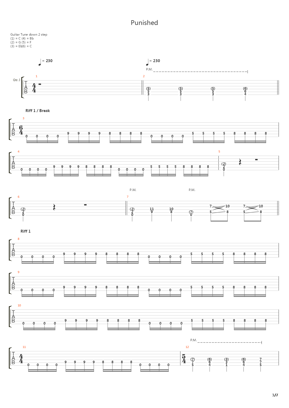 Punished吉他谱