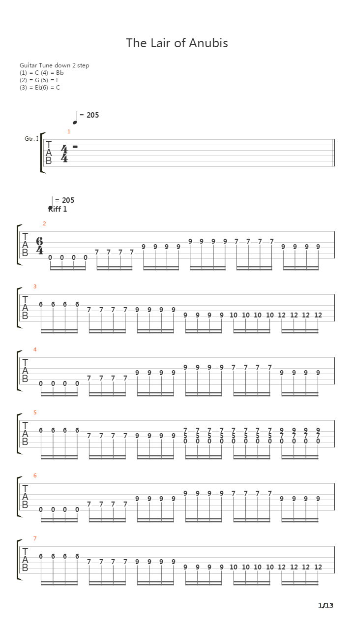 The Lair Of Anubis吉他谱