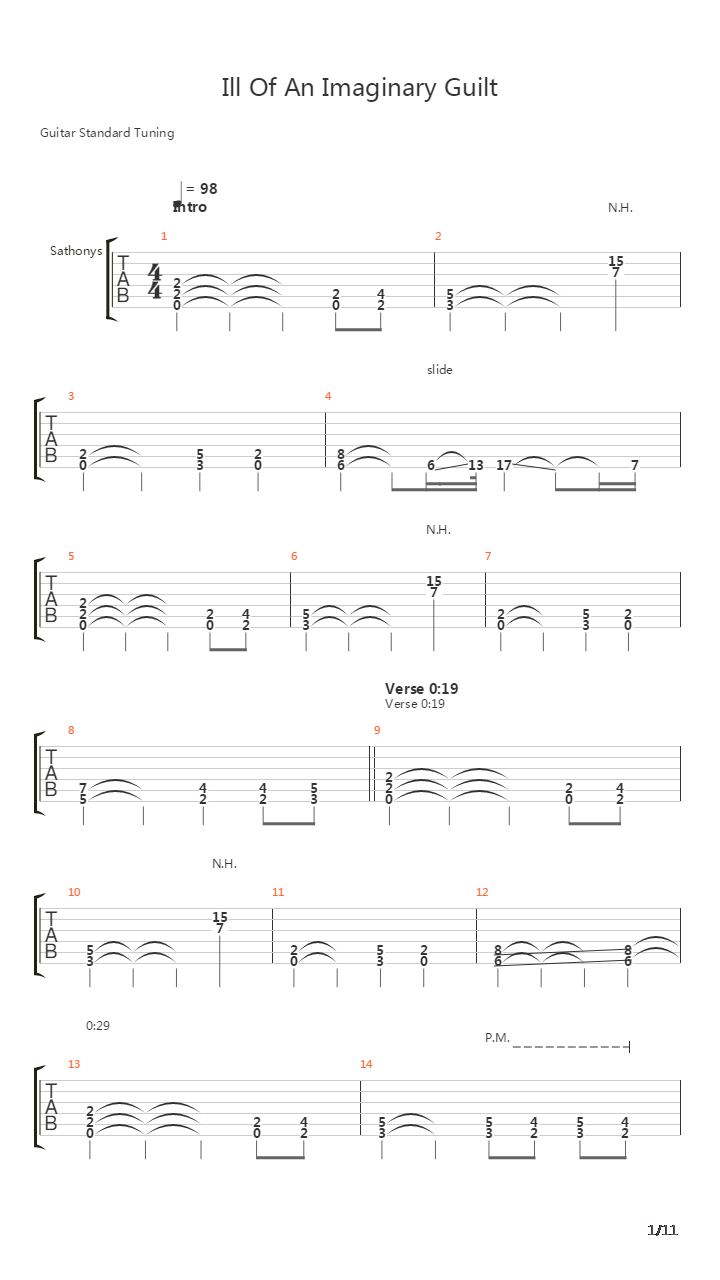 Ill Of An Imaginary Guilt吉他谱