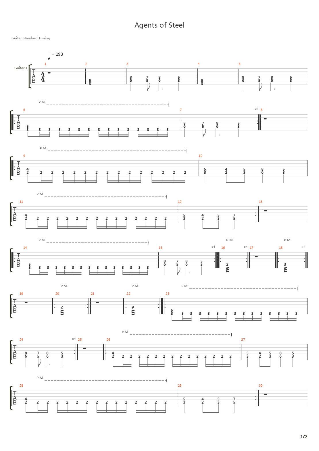 Agents Of Steel吉他谱
