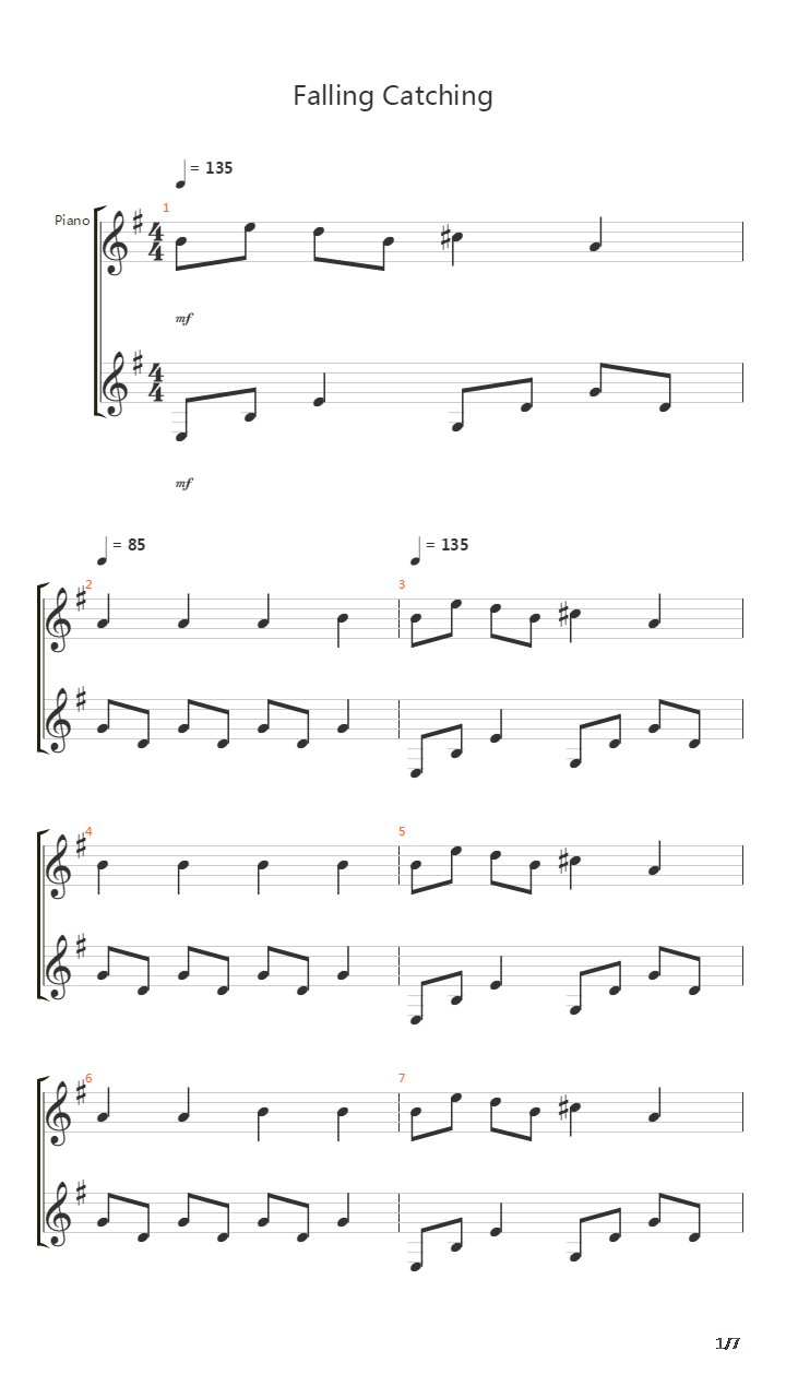 Falling Catching吉他谱