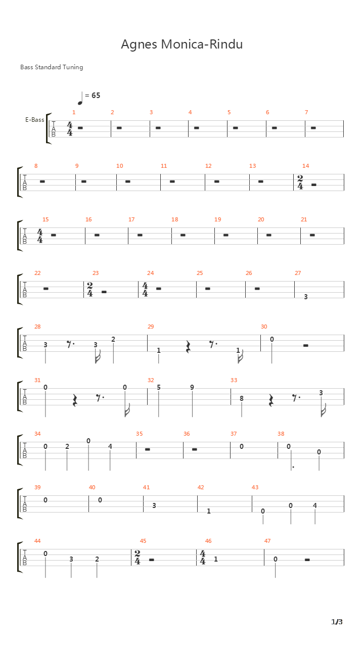 Rindu吉他谱