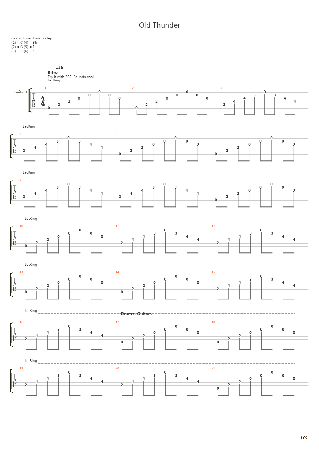 Old Thunder吉他谱
