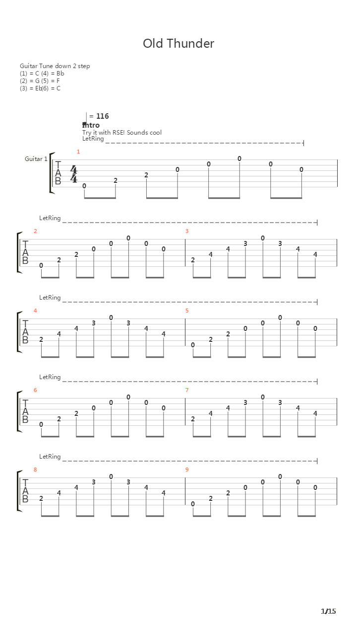 Old Thunder吉他谱