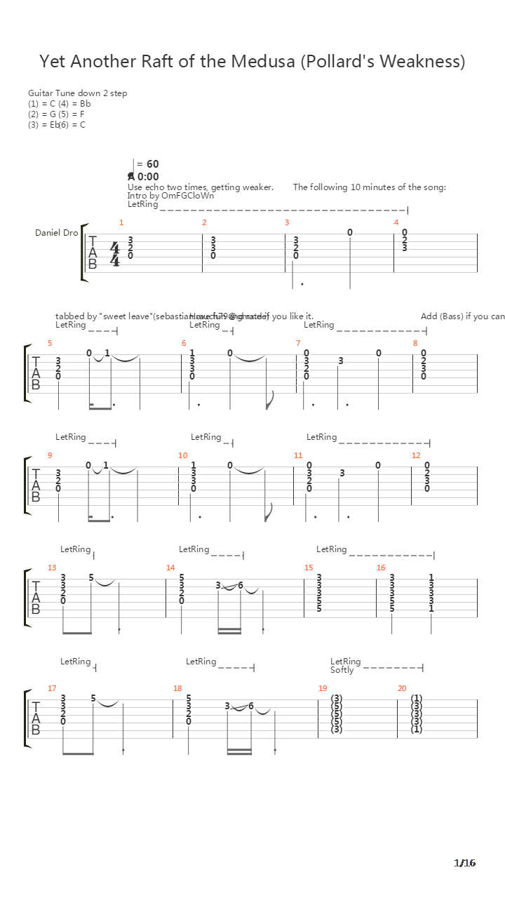 Yet Another Raft Of The Medusa吉他谱