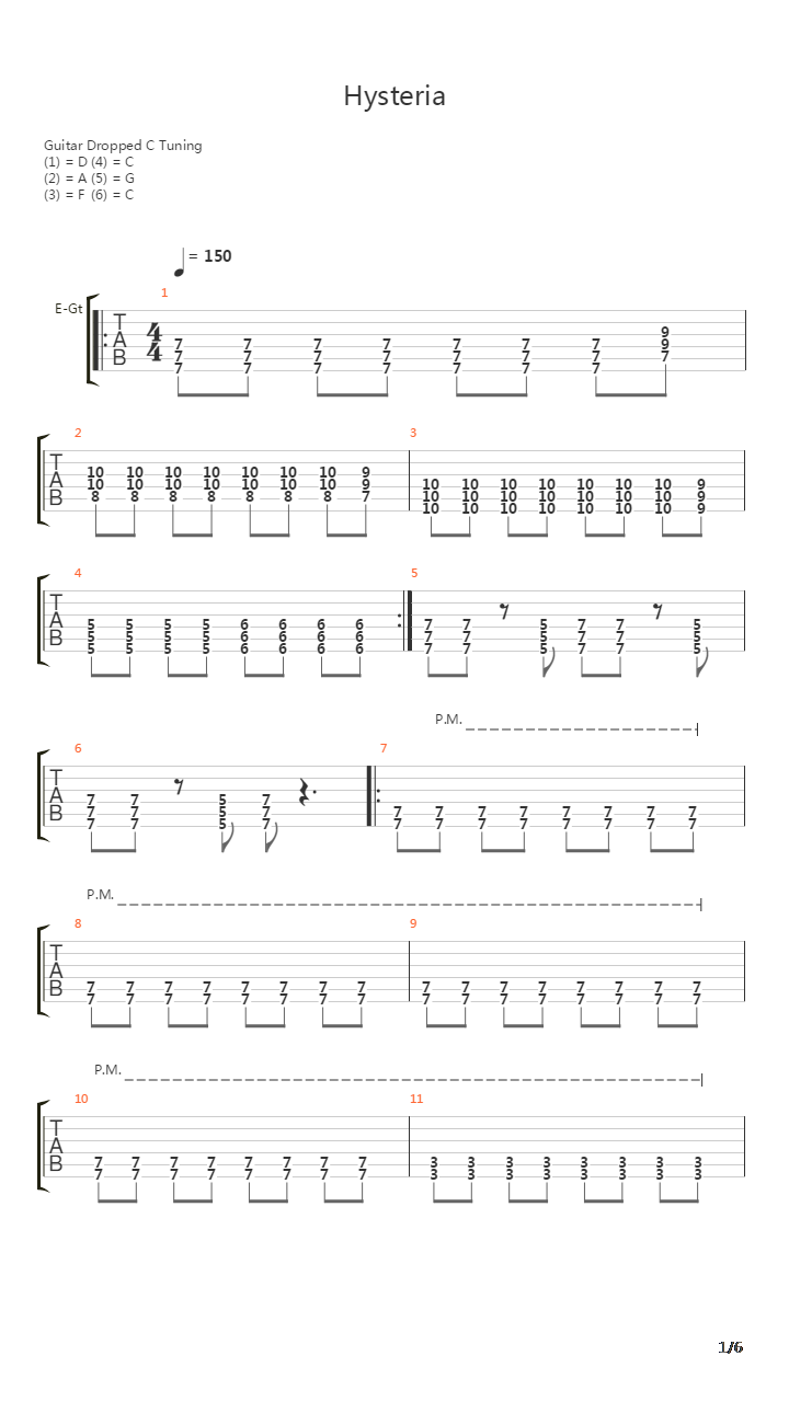 Hysteria吉他谱