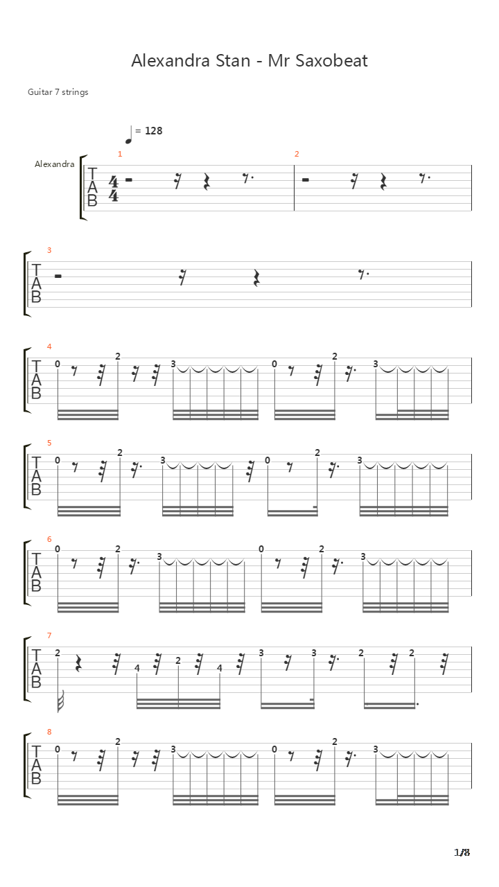 Mr Saxobeat吉他谱