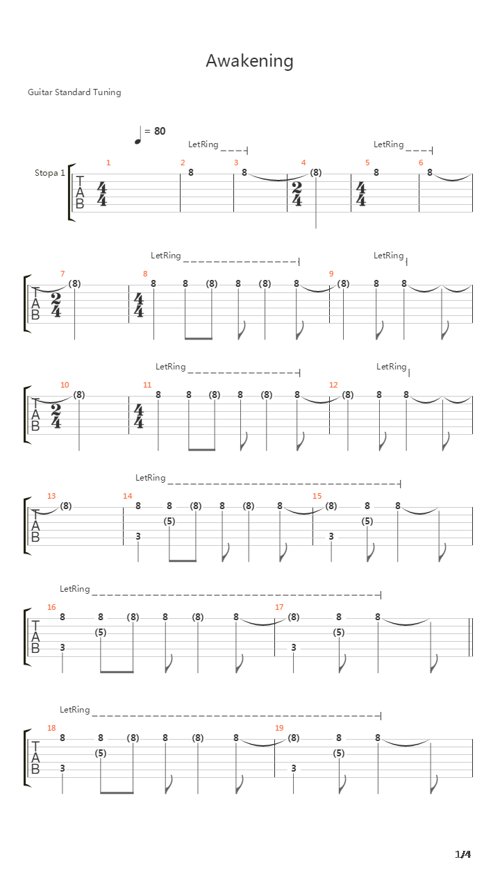 Awakening吉他谱