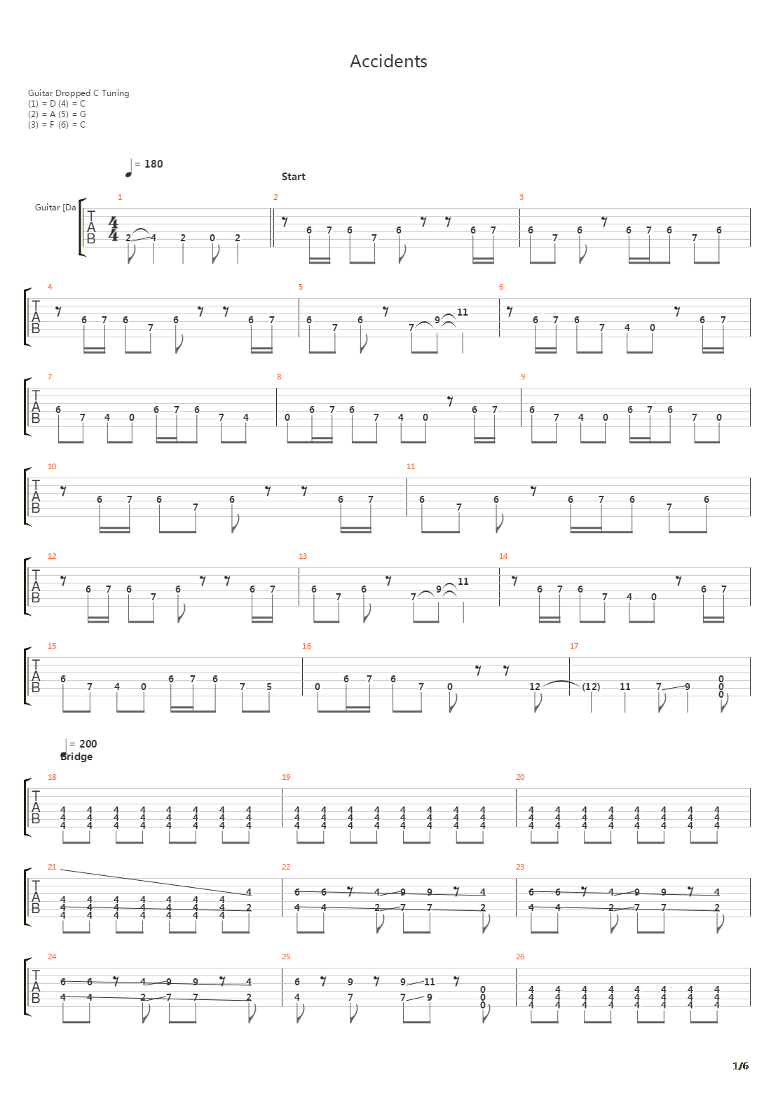 Accidents吉他谱