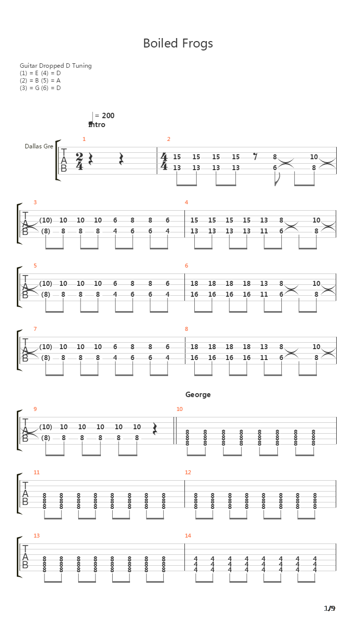 Boiled Frogs吉他谱