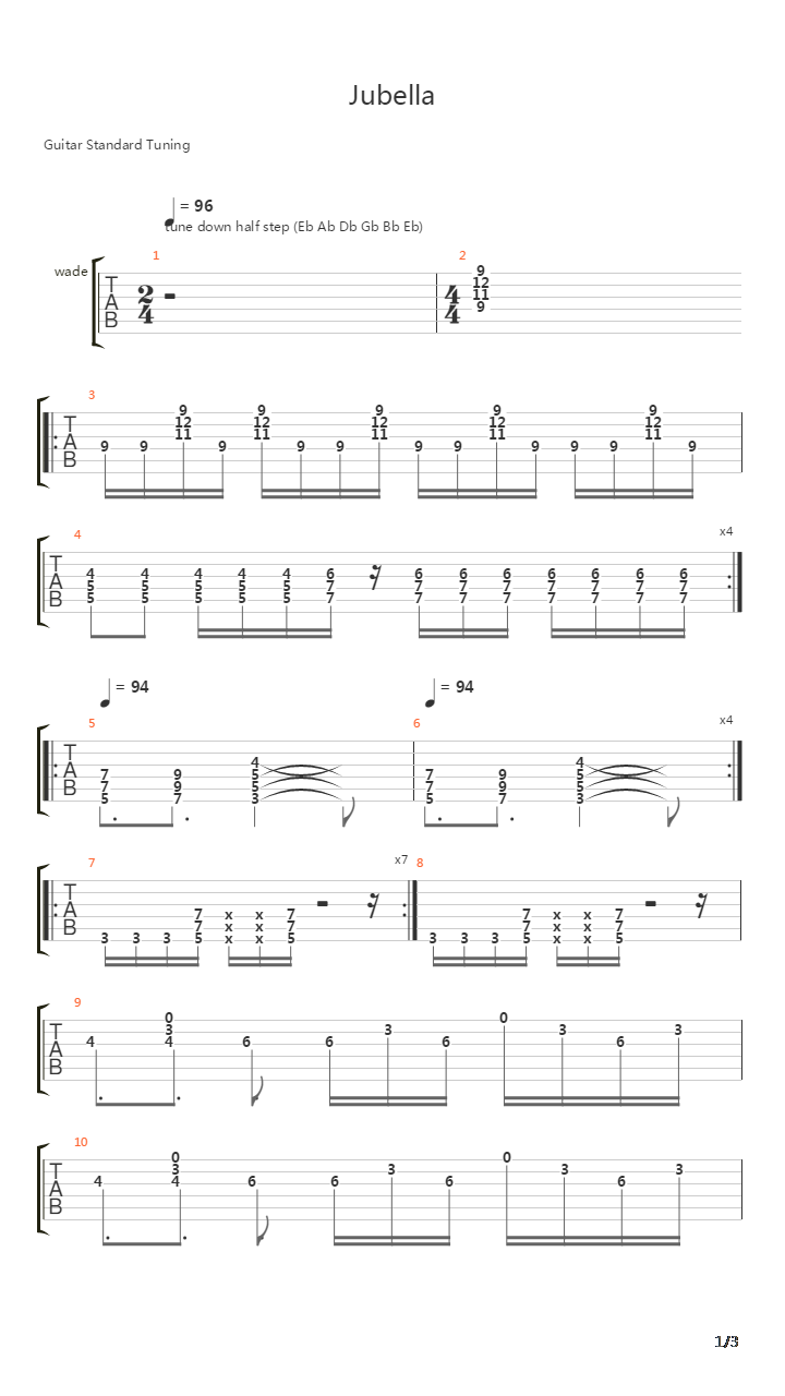 Jubella吉他谱