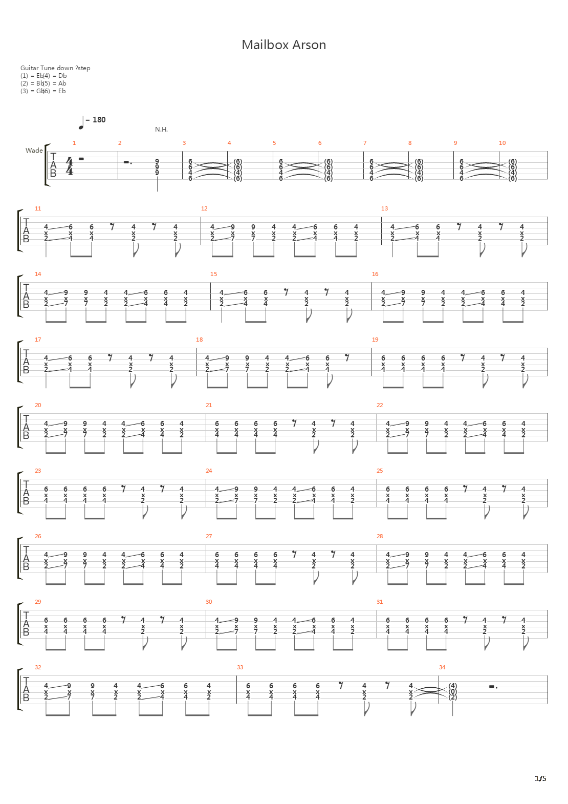 Mailbox Arson吉他谱