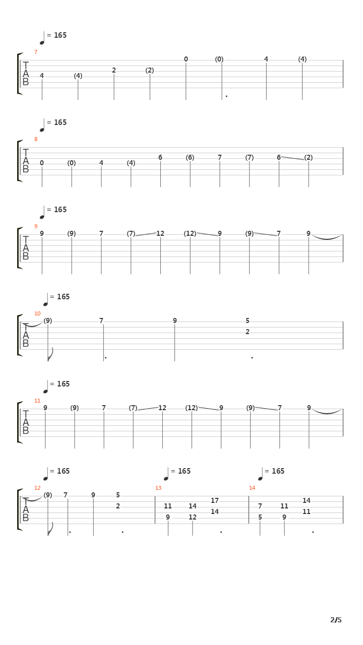 Pulmonary Archery吉他谱