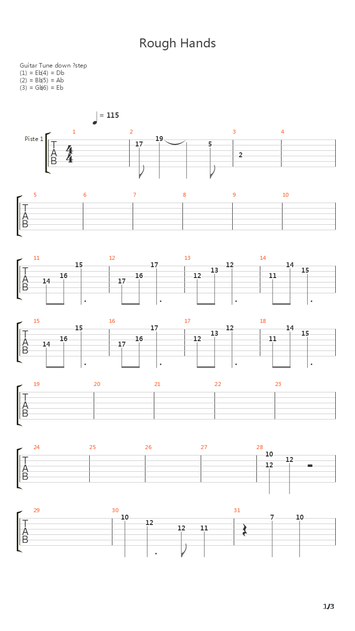 Rough Hands吉他谱
