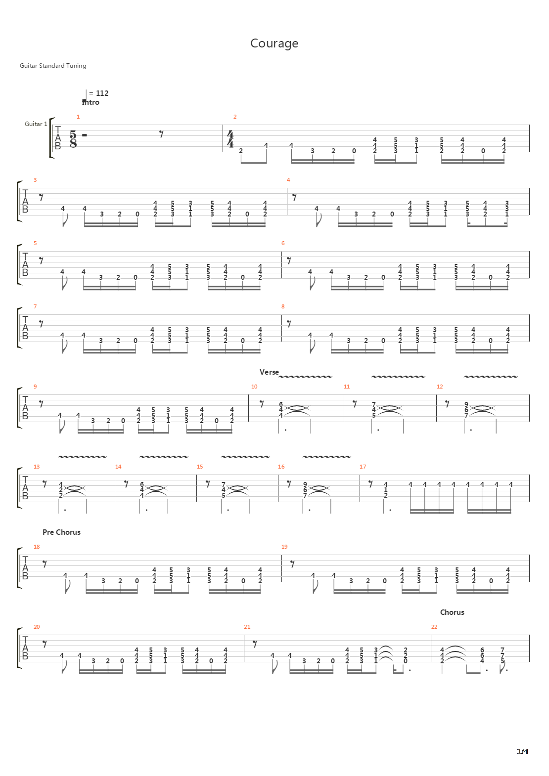 Courage吉他谱