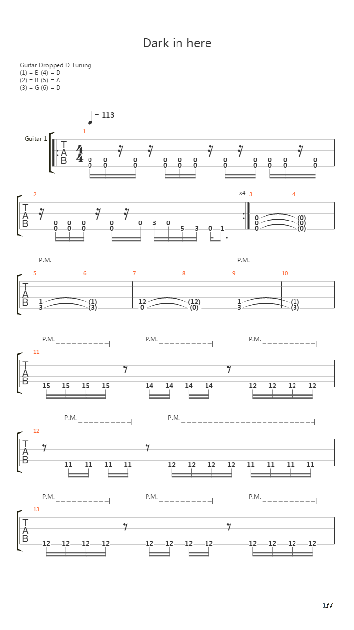 Dark In Here吉他谱